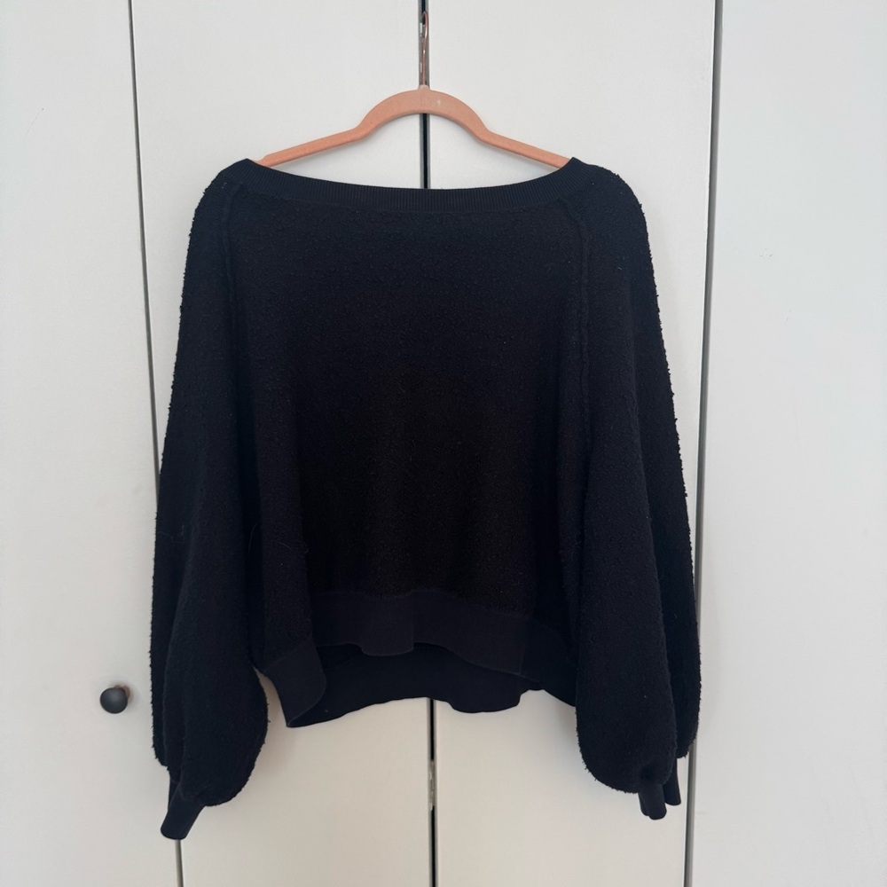 Free People Black Off-the-Shoulder Sweater